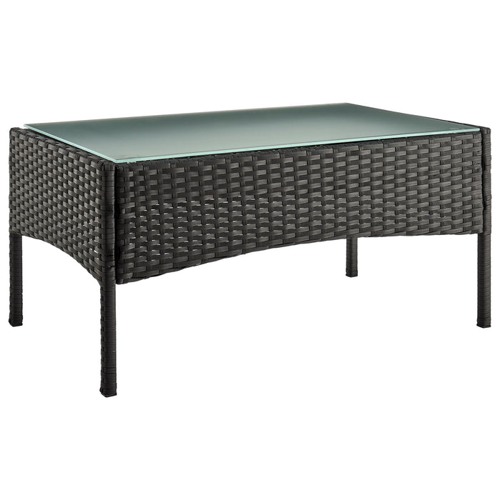 Ensemble de conversation Imperia de Manhattan Comfort 4 pièces en acier et en rotin avec coussins pour la terrasse - gris