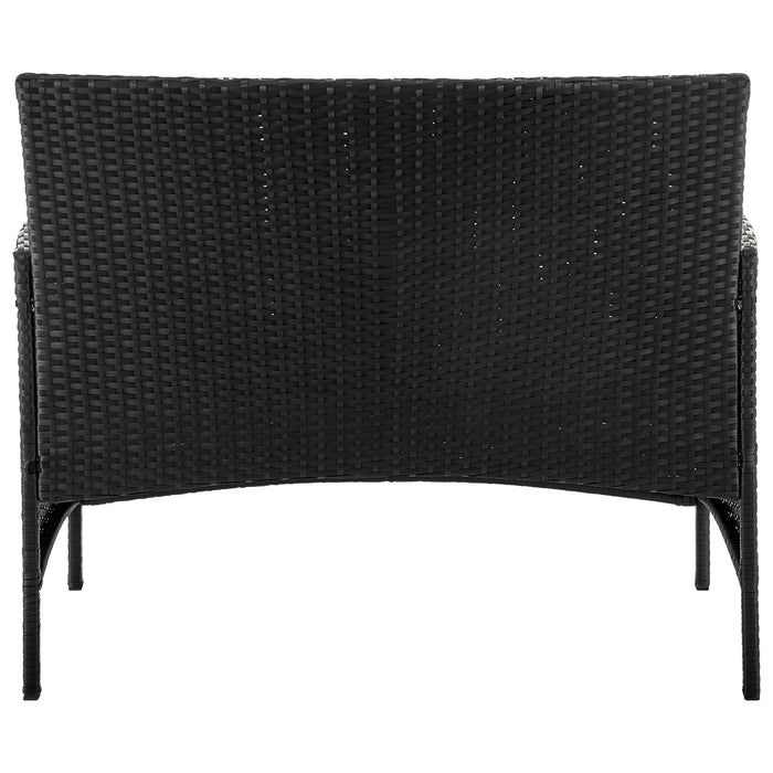 Ensemble de conversation Imperia de Manhattan Comfort 4 pièces en acier et en rotin avec coussins pour la terrasse - gris