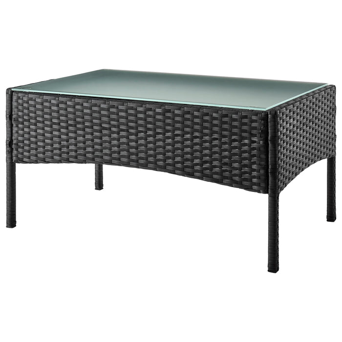 Ensemble de conversation Imperia de Manhattan Comfort 4 pièces en acier et en rotin avec coussins pour la terrasse - gris