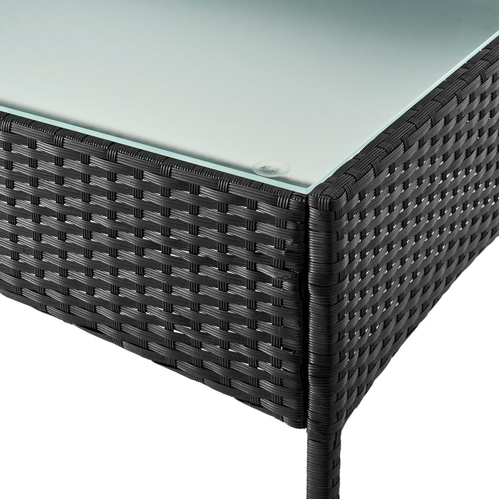 Ensemble de conversation Imperia de Manhattan Comfort 4 pièces en acier et en rotin avec coussins pour la terrasse - gris