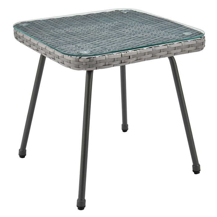 Ensemble de conversation Cannes de Manhattan Comfort 3 pièces en corde et en osier pour la terrasse - gris