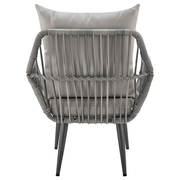 Ensemble de conversation Cannes de Manhattan Comfort 3 pièces en corde et en osier pour la terrasse - gris