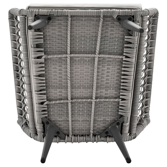 Ensemble de conversation Cannes de Manhattan Comfort 3 pièces en corde et en osier pour la terrasse - gris