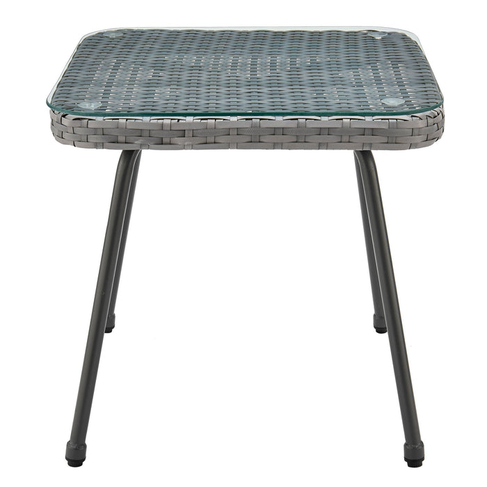 Ensemble de conversation Cannes de Manhattan Comfort 3 pièces en corde et en osier pour la terrasse - gris