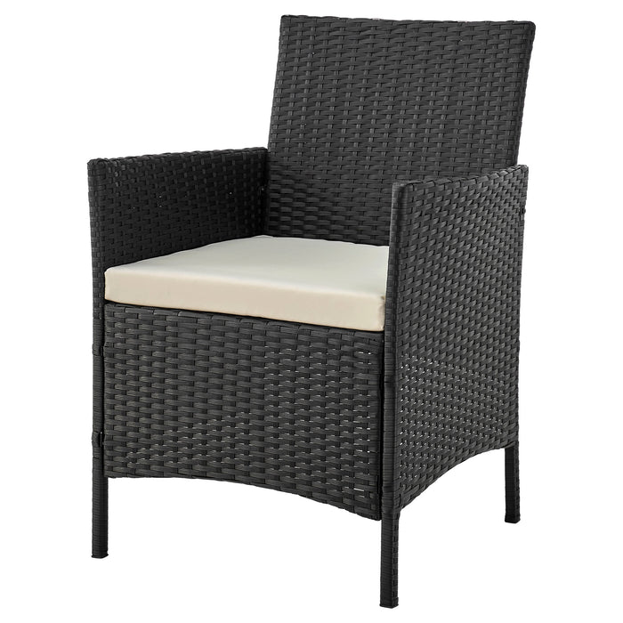 Ensemble de conversation Imperia de Manhattan Comfort 3 pièces en acier et en rotin pour la terrasse - crème