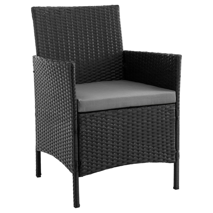 Ensemble de conversation Imperia de Manhattan Comfort 3 pièces en acier et en rotin pour la terrasse - gris