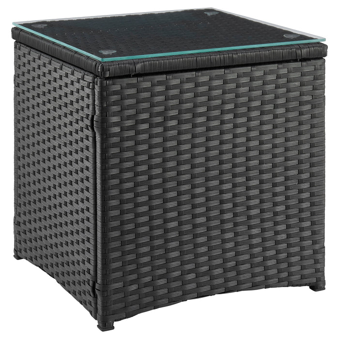 Ensemble de conversation Imperia de Manhattan Comfort 3 pièces en acier et en rotin pour la terrasse - gris