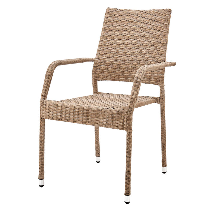 Chaise de coin-repas Genoa de Manhattan Comfort pour la terrasse - tressage tan