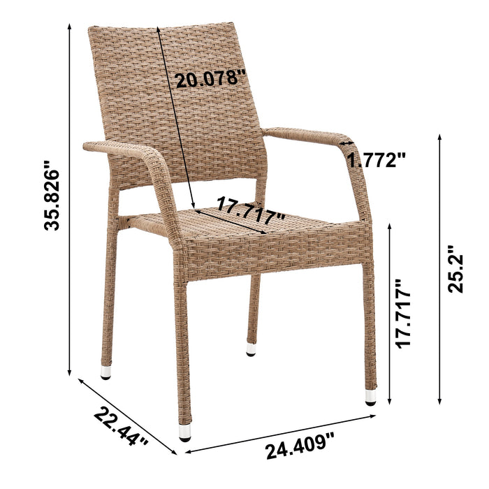 Chaise de coin-repas Genoa de Manhattan Comfort pour la terrasse - tressage tan