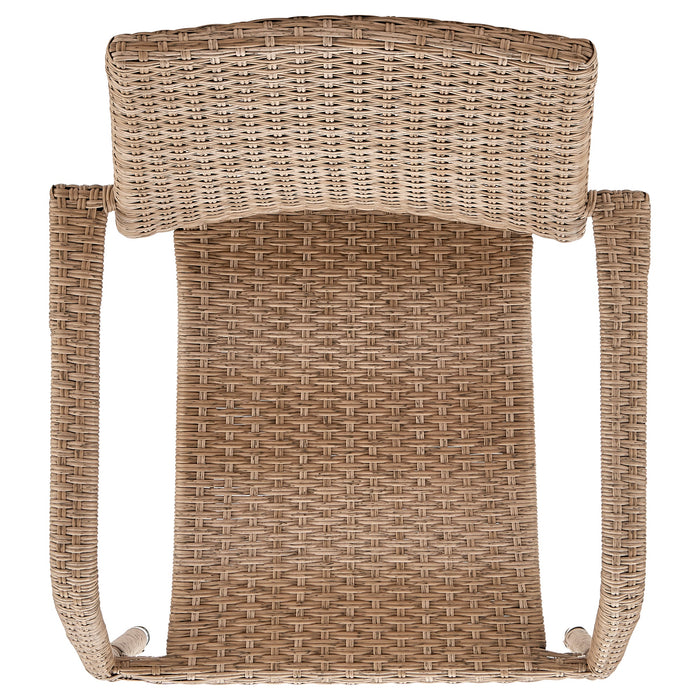 Chaise de coin-repas Genoa de Manhattan Comfort pour la terrasse - tressage tan