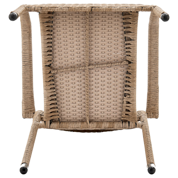 Chaise de coin-repas Genoa de Manhattan Comfort pour la terrasse - tressage tan