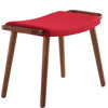 Pouf Geta de Manhattan Comfort - rouge et noyer antique