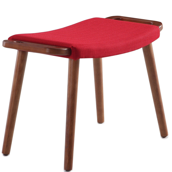 Pouf Geta de Manhattan Comfort - rouge et noyer antique