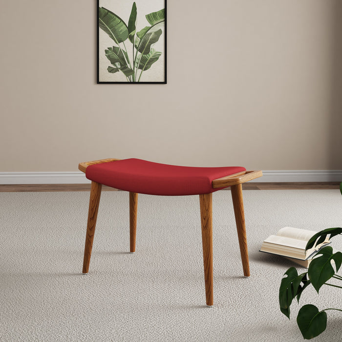 Pouf Geta de Manhattan Comfort - rouge et noyer antique
