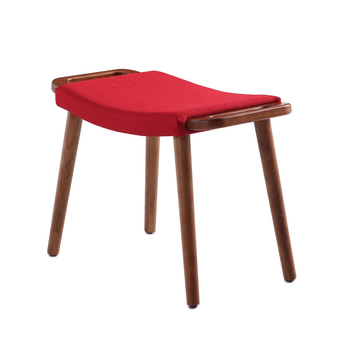 Pouf Geta de Manhattan Comfort - rouge et noyer antique