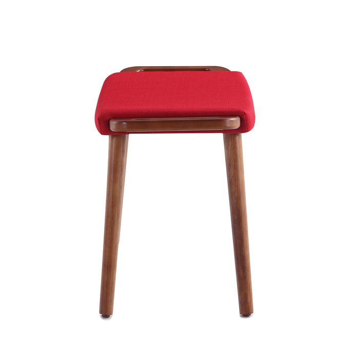 Pouf Geta de Manhattan Comfort - rouge et noyer antique