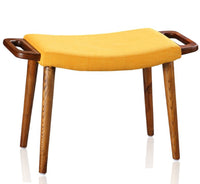 Pouf Geta de Manhattan Comfort - jaune et noyer antique