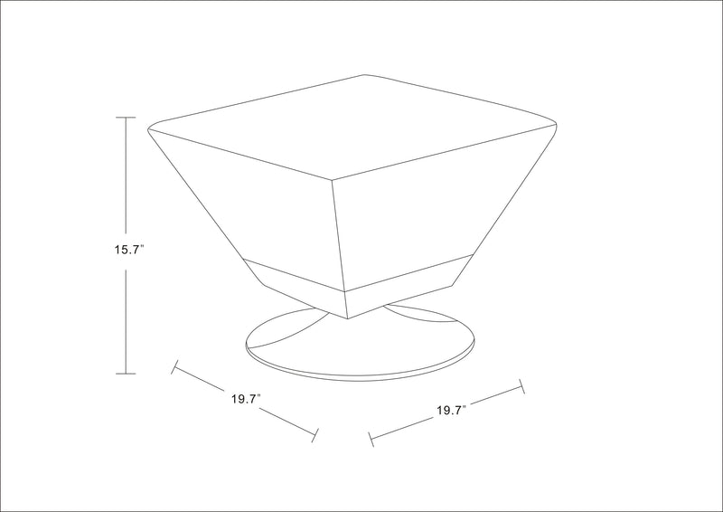 Pouf pivotant Diamond de Manhattan Comfort en chrome poli - violet