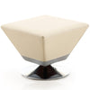 Pouf pivotant Diamond de Manhattan Comfort en chrome poli - tan