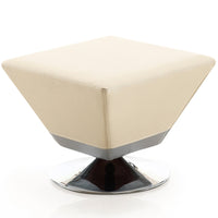 Pouf pivotant Diamond de Manhattan Comfort en chrome poli - tan