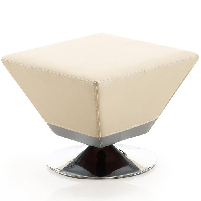 Pouf pivotant Diamond de Manhattan Comfort en chrome poli - tan