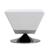 Pouf pivotant Diamond de Manhattan Comfort en chrome poli - blanc