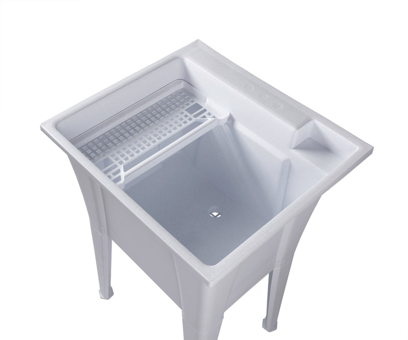 Armoire d’appoint Palary avec cuve pour la buanderie - blanche