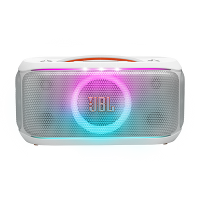 JBL PartyBox On-The-Go 2 Plus 100W JBL Pro Sound Wireless Party Speaker (JBLPBOTG2PLWAM) - White | Haut-parleur de fête sans fil de 100 W PartyBox On-The-Go 2 Plus de JBL avec son JBL Pro (JBLPBOTG2PLWAM) - blanc