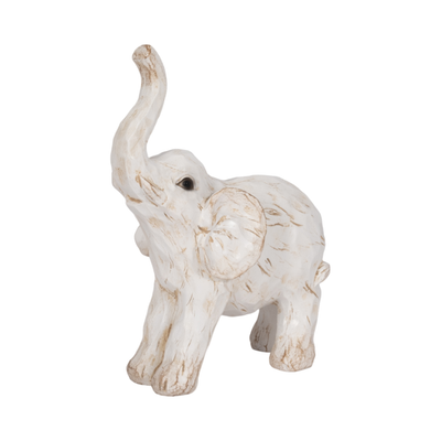 8” Contemporary Elephant Figurine – White | Figurine d’éléphant contemporaine de 8 po - blanche