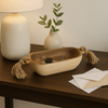 15” Boho Wood Tray with Tassels – Brown | Plateau bohème de 15 po en bois avec glands - brun