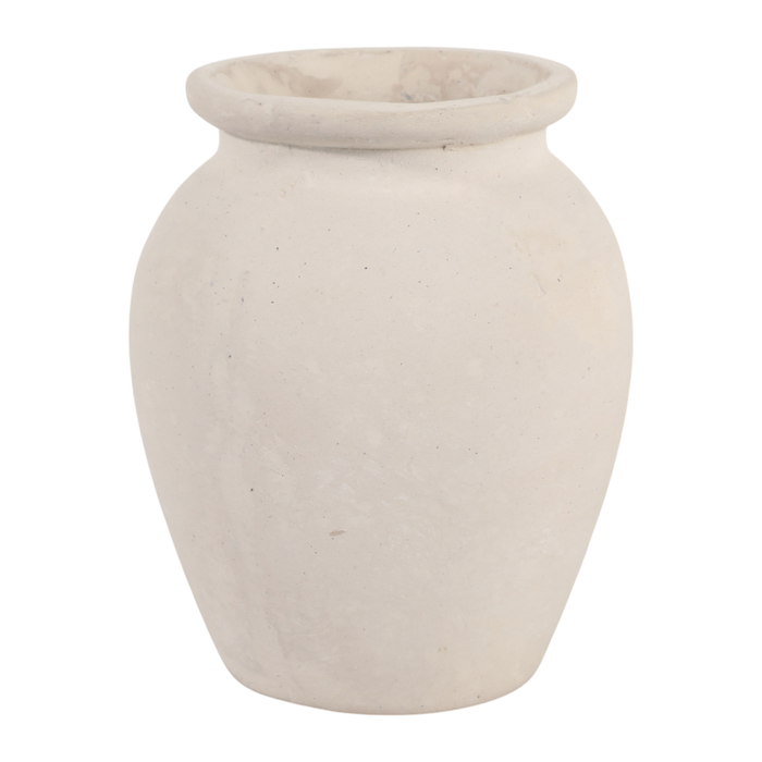 Vase à fleurs contemporain de 6,75 po - ivoire 