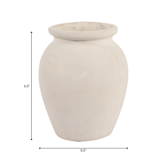 Vase à fleurs contemporain de 6,75 po - ivoire 
