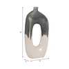 16” Ceramic Open Cut Out Vase – Ivory and Blue  | Vase de 16 po en céramique à découpe ouverte - ivoire et bleu