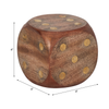 4” Antique Wood Dice – Brown | Dé antique de 4 po en bois - brun