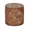 4” Antique Wood Dice – Brown | Dé antique de 4 po en bois - brun