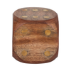 4” Antique Wood Dice – Brown | Dé antique de 4 po en bois - brun