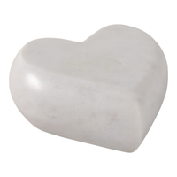 Cœur de 5 po en pierre de marbre naturel – blanc