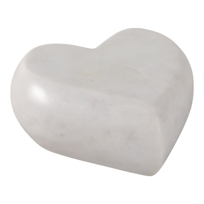 Cœur de 5 po en pierre de marbre naturel – blanc