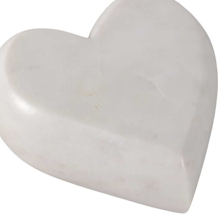 Cœur de 5 po en pierre de marbre naturel – blanc
