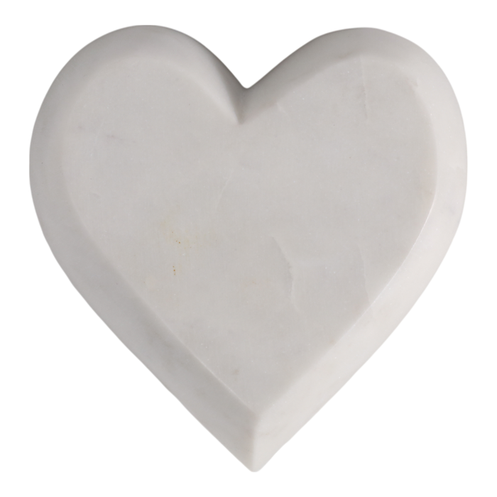 Cœur de 5 po en pierre de marbre naturel – blanc