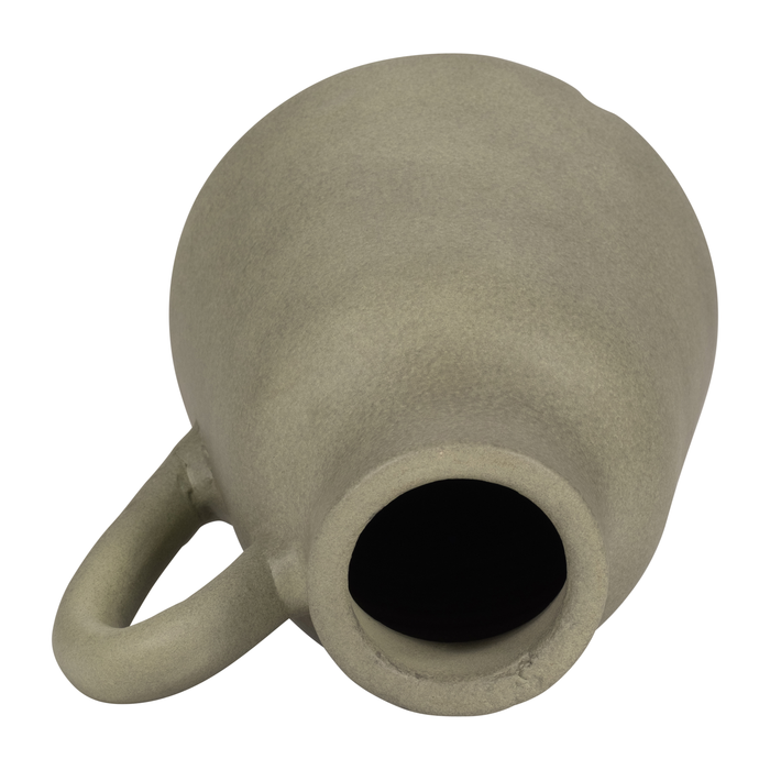 Vase de 8,75 po en terre cuite avec poignée - vert 