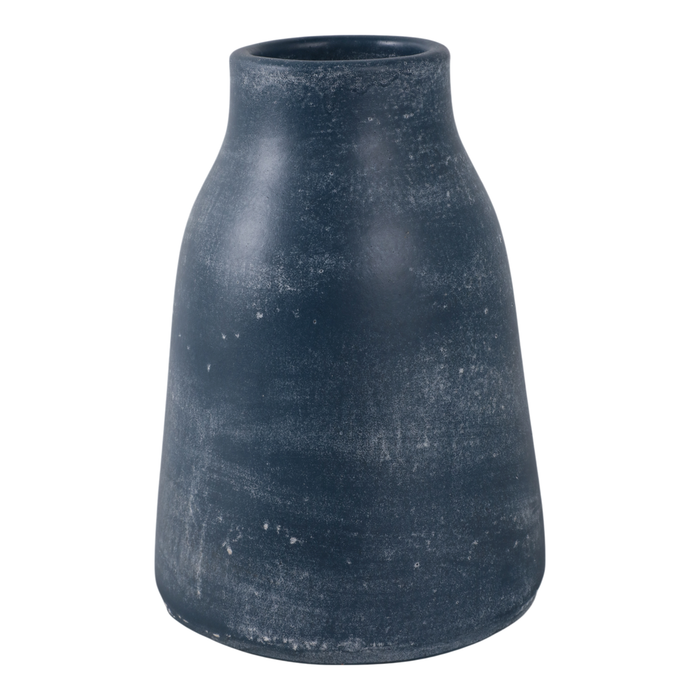 Vase de 8,75 po en terre cuite avec poignée - bleu 