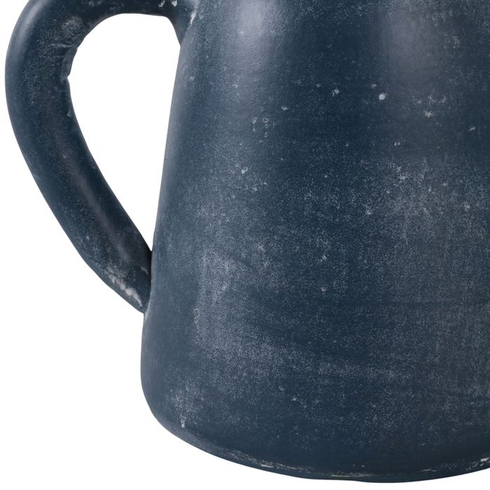Vase de 8,75 po en terre cuite avec poignée - bleu 