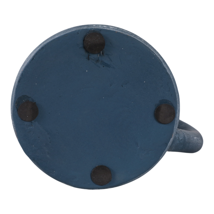 Vase de 8,75 po en terre cuite avec poignée - bleu 