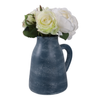 8.75” Terracotta Vase with Handle – Blue  | Vase de 8,75 po en terre cuite avec poignée - bleu