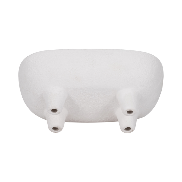 Bol rectangulaire arrondi de 10 po en céramique - blanc 