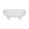 10” Ceramic Rounded Rectangle Bowl– White  | Bol rectangulaire arrondi de 10 po en céramique - blanc