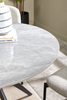 Luka Dining Table with Sintered Stone Top, Metal Base - 43.5"W Round – Grey | Table de salle à manger Luka avec dessus en pierre frittée et base en métal - 43,5 po (L), ronde - gris