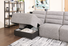Shaquille O’Neal Home Prestige 4-Piece Sectional with Power Sliding and Storage Chaise – Grey | Sofa sectionnel Prestige de Shaquille O’Neal Home 4 pièces avec coulissement électrique et fauteuil long de rangement - gris