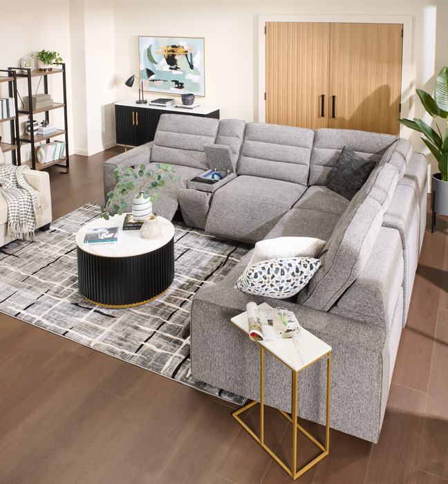 Sofa sectionnel Prestige de Shaquille O’Neal Home 6 pièces avec inclinaison électrique - gris